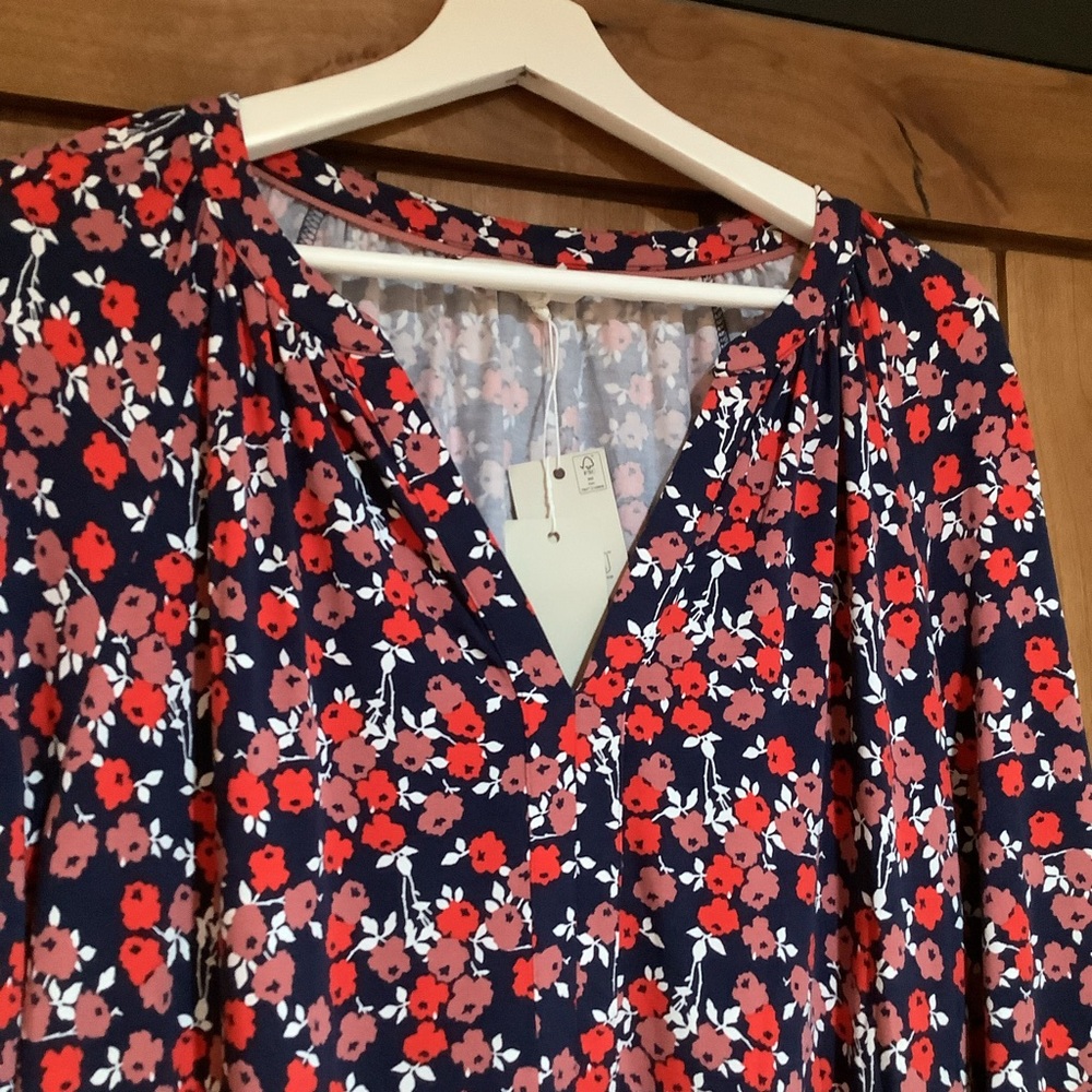 NWT Boden Willow Jersey Midi Dress V-Neckline Size 16 - Picture 5 of 8